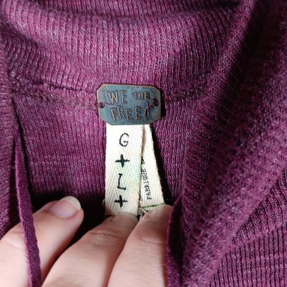 Free People We the Free Split Back Turtleneck Purple size Large - Picture 6 of 7
